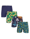 Majtki bokserki chłopięce bawełniane tropikalne wzory 4-pak WIELOKOLOROWY