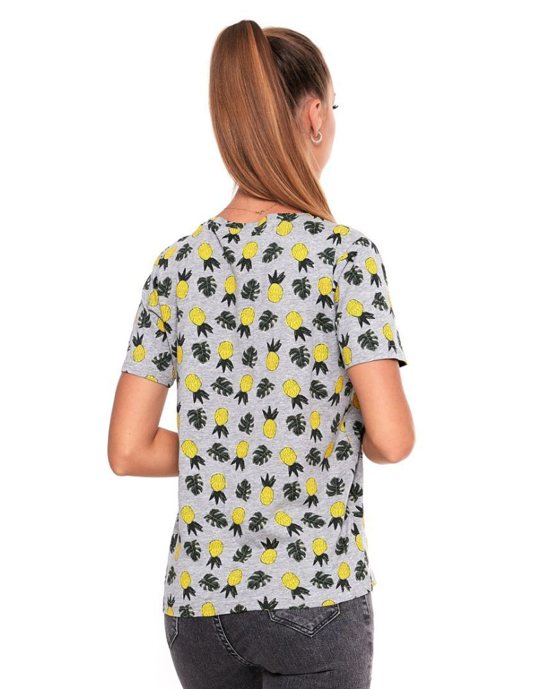Koszulki i topy - Koszulka T-shirt damska wzór owoców JASNY SZARY - produkt moraj.pl 3