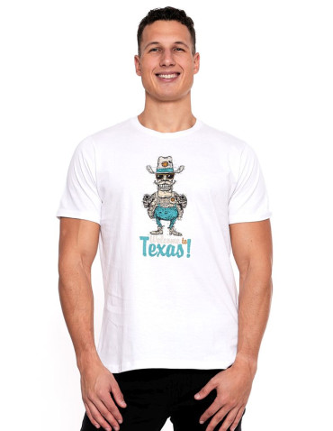 Koszulki, topy, koszule - T-shirt męski 100% bawełna z zabawnym nadrukiem BIAŁY - produkt 1