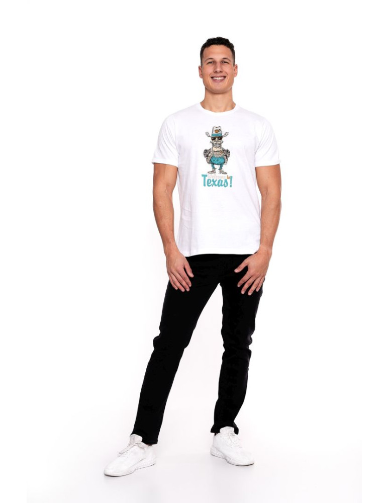 Koszulki, topy, koszule - T-shirt męski 100% bawełna z zabawnym nadrukiem BIAŁY - produkt moraj.pl 4