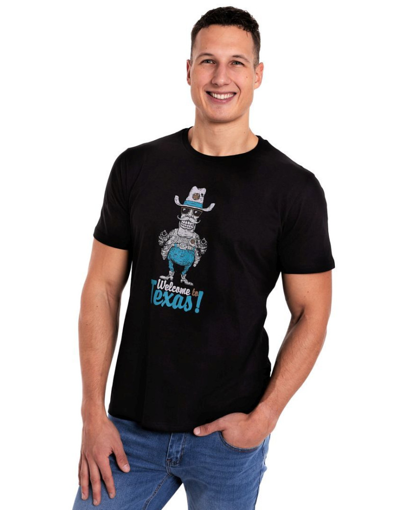 Koszulki, topy, koszule - T-shirt męski 100% bawełna z zabawnym nadrukiem CZARNY - produkt moraj.pl 1