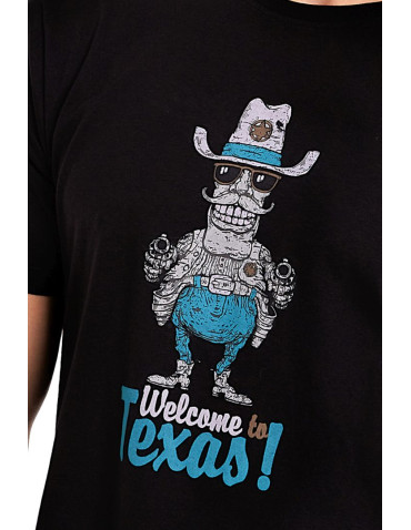 Koszulki, topy, koszule - T-shirt męski 100% bawełna z zabawnym nadrukiem CZARNY - produkt 2