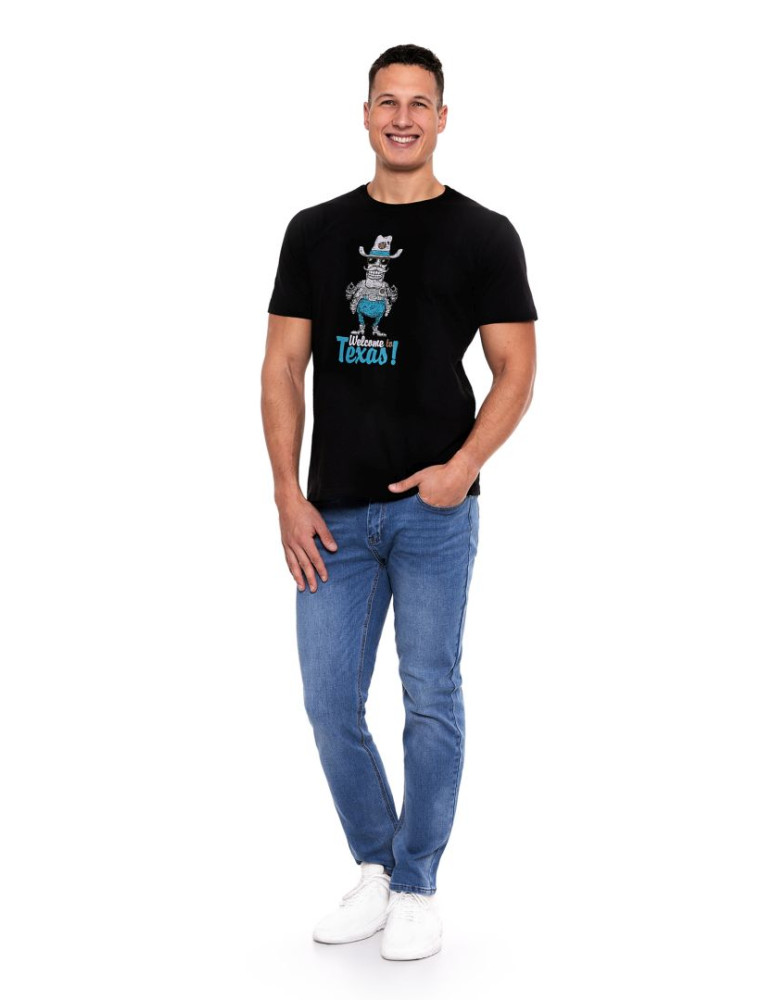 Koszulki, topy, koszule - T-shirt męski 100% bawełna z zabawnym nadrukiem CZARNY - produkt moraj.pl 4