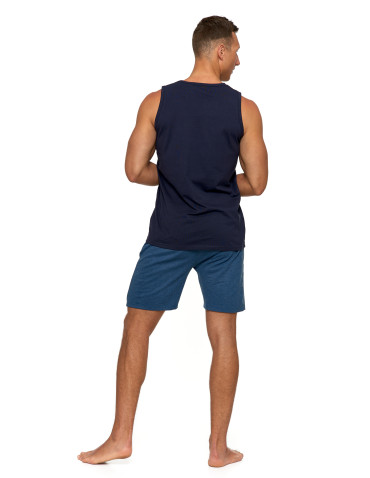 Koszulki, topy, koszule - Tank top męski bawełniany koszulka bez rękawów GRANATOWY - produkt 4