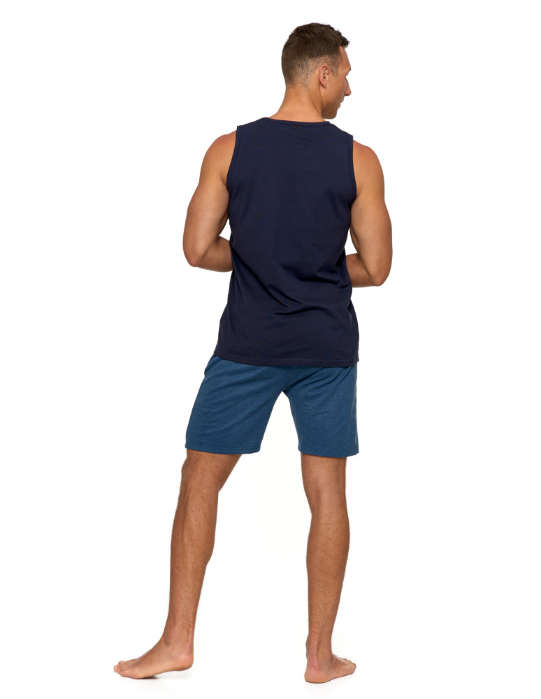 Koszulki, topy, koszule - Tank top męski bawełniany koszulka bez rękawów GRANATOWY - produkt moraj.pl 4