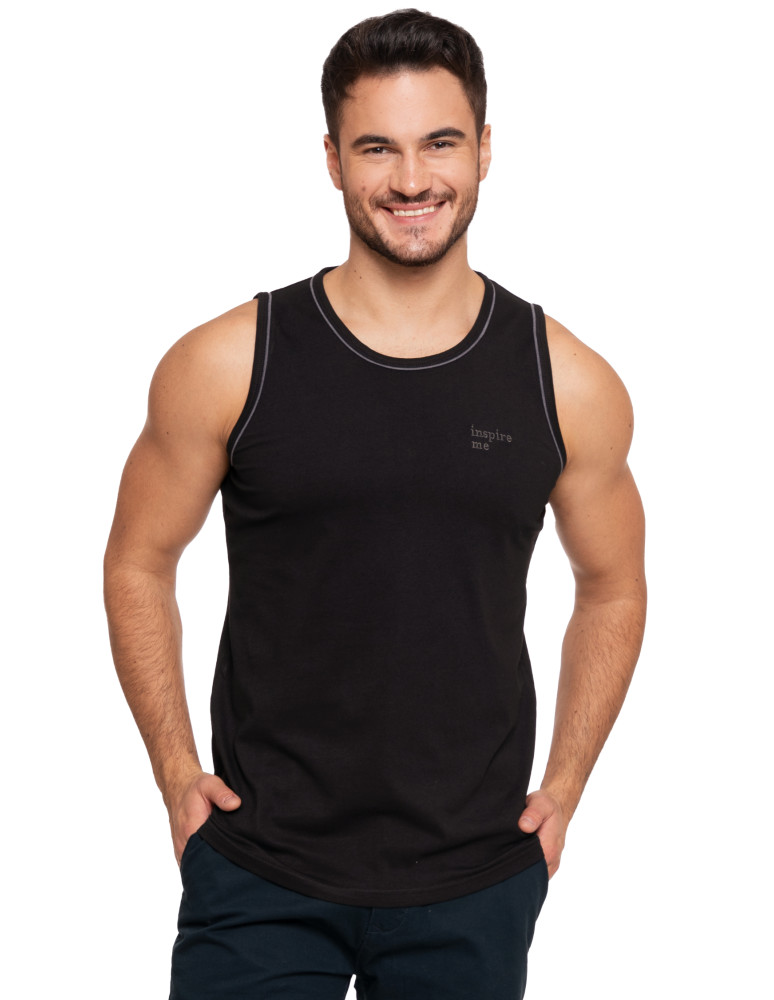 On - Tank-top męski koszulka na ramiączkach z haftem CZARNY - produkt moraj.pl 1