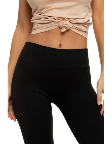 Legginsy - Klasyczne czarne legginsy damskie wysoki stan peach touch CZARNY - produkt 4