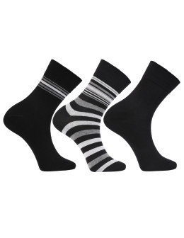 Skarpety męskie długie bawełniane w paski 3-pak