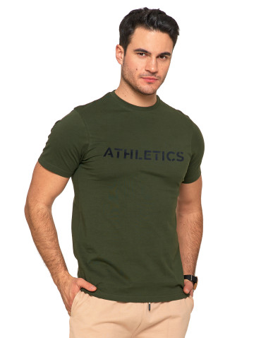 Koszulki, topy, koszule - T-shirt koszulka bawełniana krótki rękaw z napisem KHAKI - produkt 1