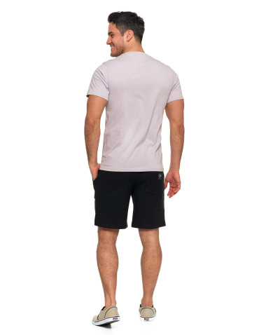 Koszulki, topy, koszule - Koszulka męska bawełniana T-shirt z nadrukiem gór paski SZARY - produkt 6