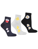 Skarpetki damskie 3/4 krótkie w zabawne wzory 3-pak