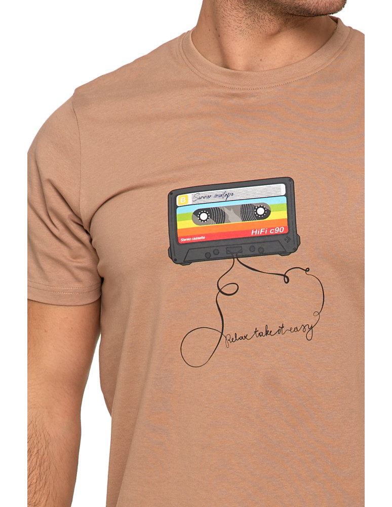 Koszulki, topy, koszule - Koszulka męska T-shirt z okrągłym dekoltem i nadrukiem MOKKA - produkt moraj.pl 3