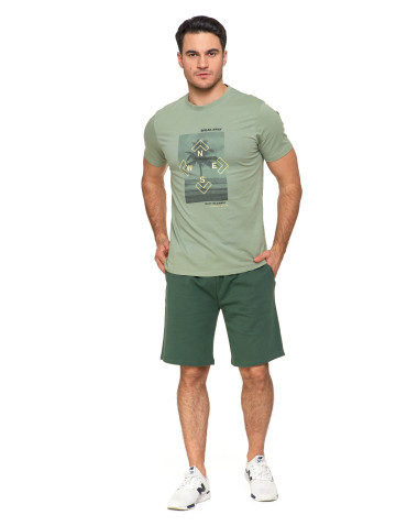 Koszulki, topy, koszule - T-shirt koszulka męska bawełniana z nadrukiem ZIELONY - produkt 7