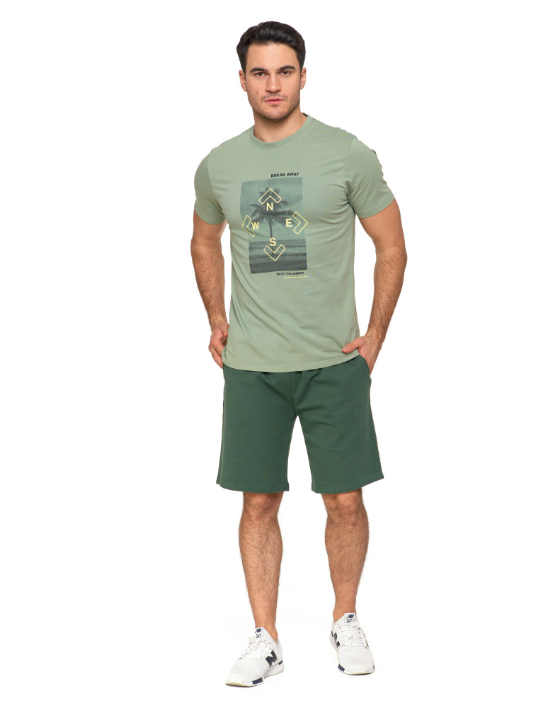 Koszulki, topy, koszule - T-shirt koszulka męska bawełniana z nadrukiem ZIELONY - produkt moraj.pl 7