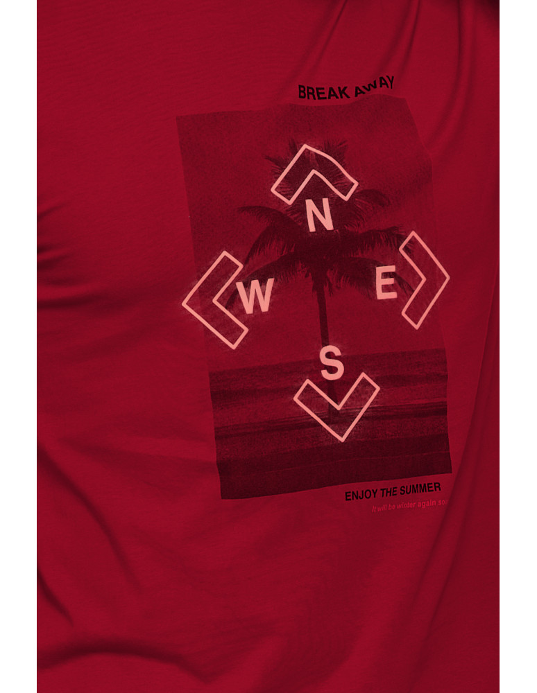 Koszulki, topy, koszule - T-shirt koszulka męska bawełniana z nadrukiem FIOLETOWY - produkt moraj.pl 3