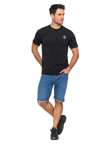 Koszulki, topy, koszule - Koszulka męska T-shirt bawełniany z kotwicą CZARNY - produkt 2
