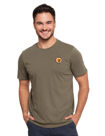 Koszulki i Tank Topy - Koszulka męska bawełniana T-shirt z haftem ZIELONY - produkt 1