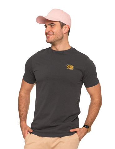 Koszulki, topy, koszule - T-shirt męski koszulka bawełniana z okrągłym dekoltem GRAFIT - produkt 1