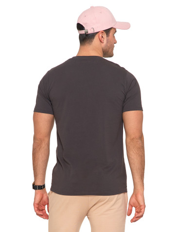 Koszulki, topy, koszule - T-shirt męski koszulka bawełniana z okrągłym dekoltem GRAFIT - produkt 2