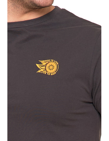 Koszulki, topy, koszule - T-shirt męski koszulka bawełniana z okrągłym dekoltem GRAFIT - produkt 3