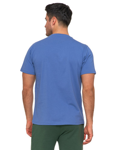 Koszulki, topy, koszule - Koszulka męska bawełniana T-shirt subtelny nadruk NIEBIESKI - produkt 2