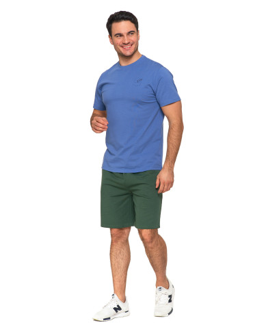 Koszulki, topy, koszule - Koszulka męska bawełniana T-shirt subtelny nadruk NIEBIESKI - produkt 4