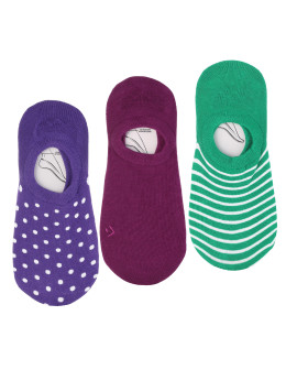 Skarpetki niskie stopki damskie kolorowe mix wzorów 3-pak