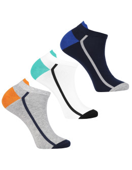 Stopki męskie bawełniane z poziomymi paskami 3-pak