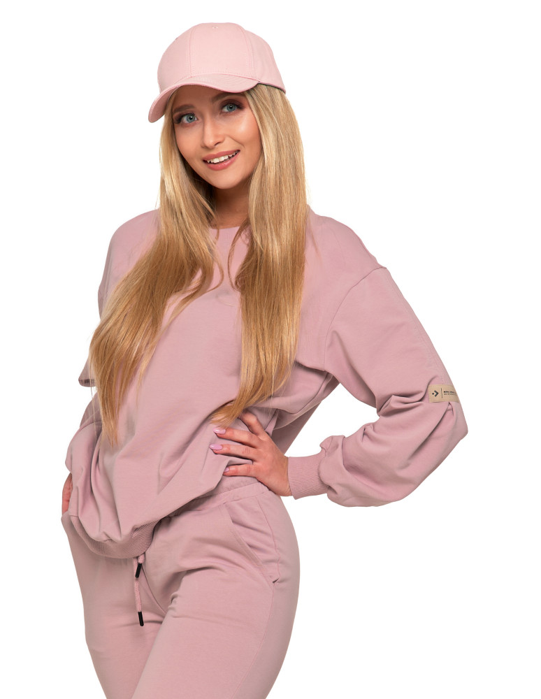 Bluzy - Bluza damska bez kaptura wkładana bawełniana RÓŻOWY - produkt moraj.pl 3