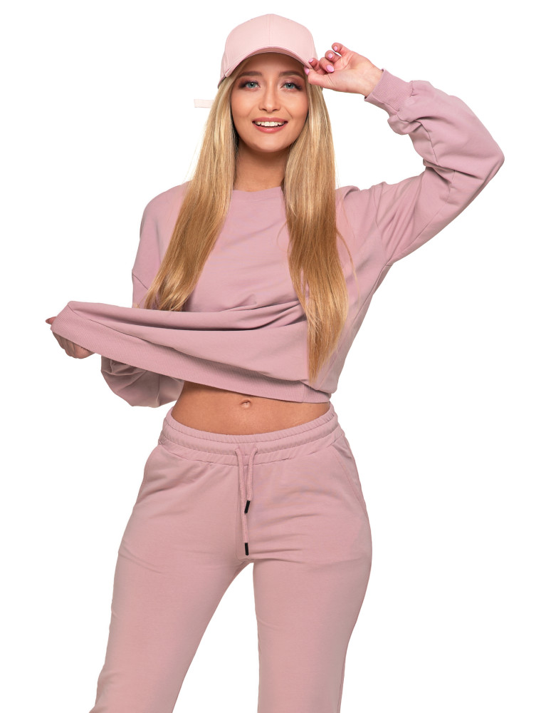 Bluzy - Bluza damska bez kaptura wkładana bawełniana RÓŻOWY - produkt moraj.pl 4