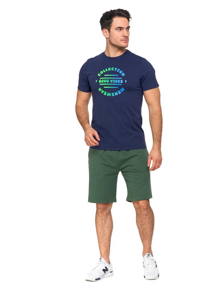 Koszulki, topy, koszule - T-shirt męski koszulka 100% bawełniana Good Vibes GRANATOWY - produkt moraj.pl 9