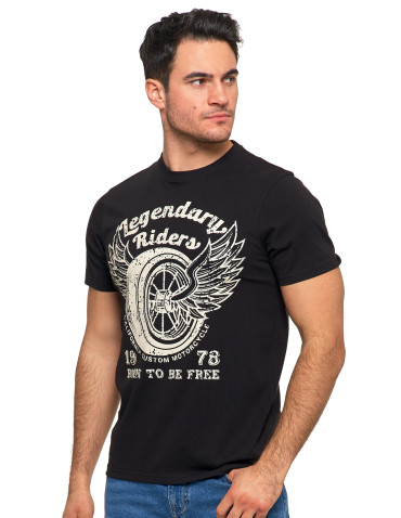 Koszulki, topy, koszule - Koszulka męska t-shirt Legendary Riders CZARNY - produkt 1