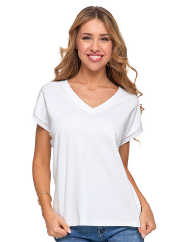 Koszulki i topy - Koszulka damska bawełniana Premium T-shirt oversize BIAŁY - produkt 1