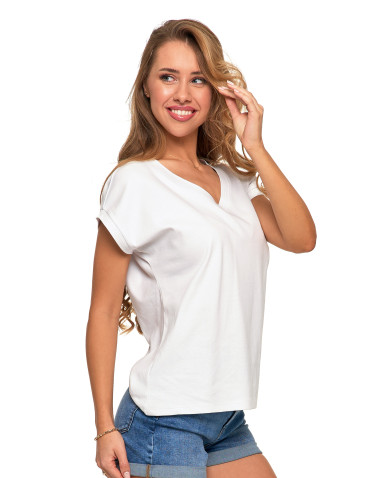 Koszulki i topy - Koszulka damska bawełniana Premium T-shirt oversize BIAŁY - produkt 5