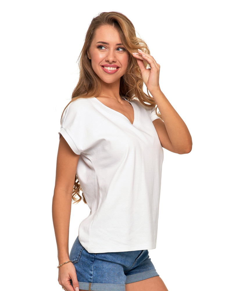 Koszulki i topy - Koszulka damska bawełniana Premium T-shirt oversize BIAŁY - produkt moraj.pl 5
