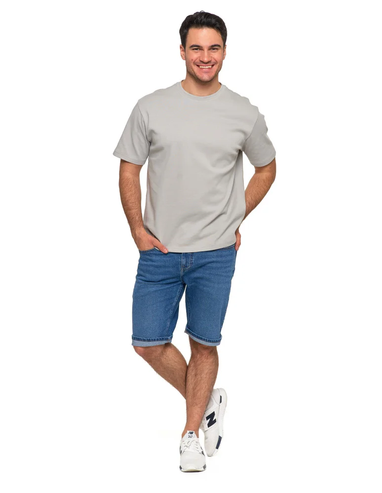 Koszulki i Tank Topy - T-shirt męski oversize bawełna Premium koszulka bez wzoru SZARY - produkt moraj.pl 5