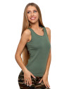 Koszulka damska na ramiączkach Tank-Top bawełniana Plus Size KHAKI