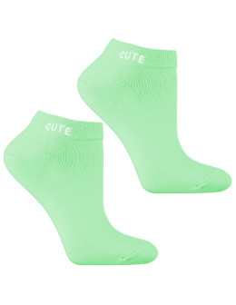 Skarpetki stopki damskie bawełniane z haftem napis 3-pak - produkt 2