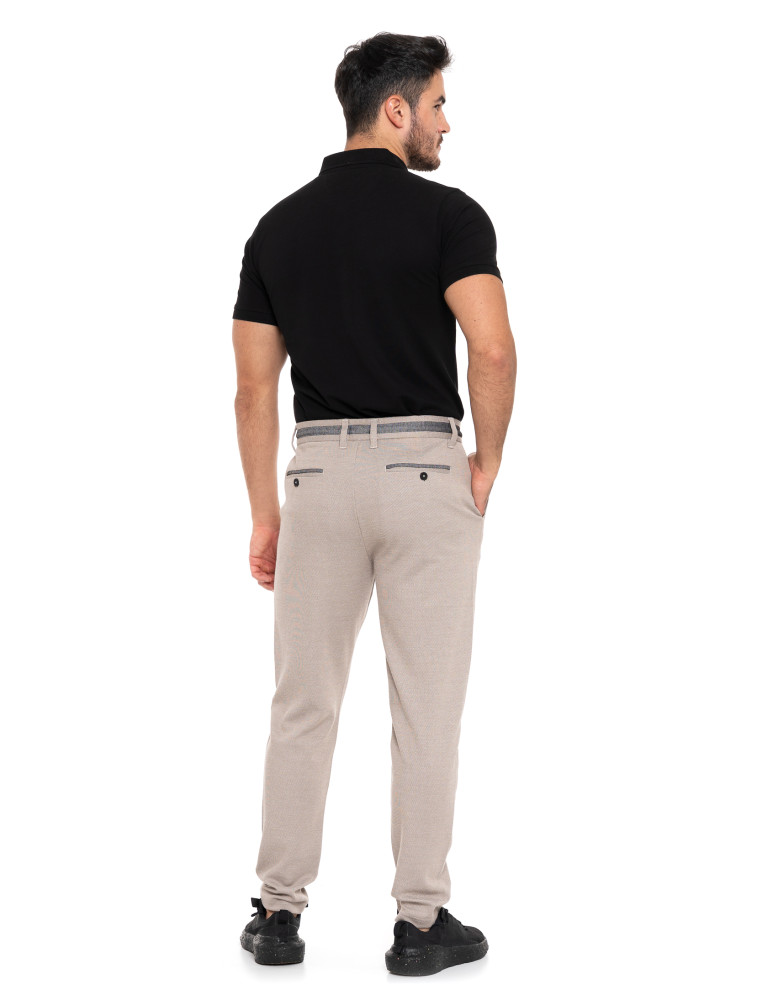 Spodnie - Spodnie męskie chinosy eleganckie BEŻOWY - produkt moraj.pl 5