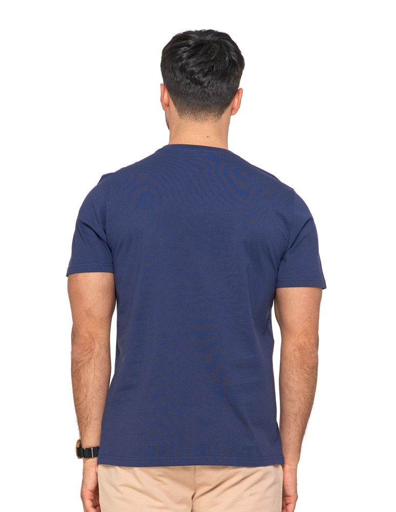 Koszulki, topy, koszule - Koszulka męska t-shirt bawełniany logo z napisem GRANATOWY - produkt moraj.pl 3
