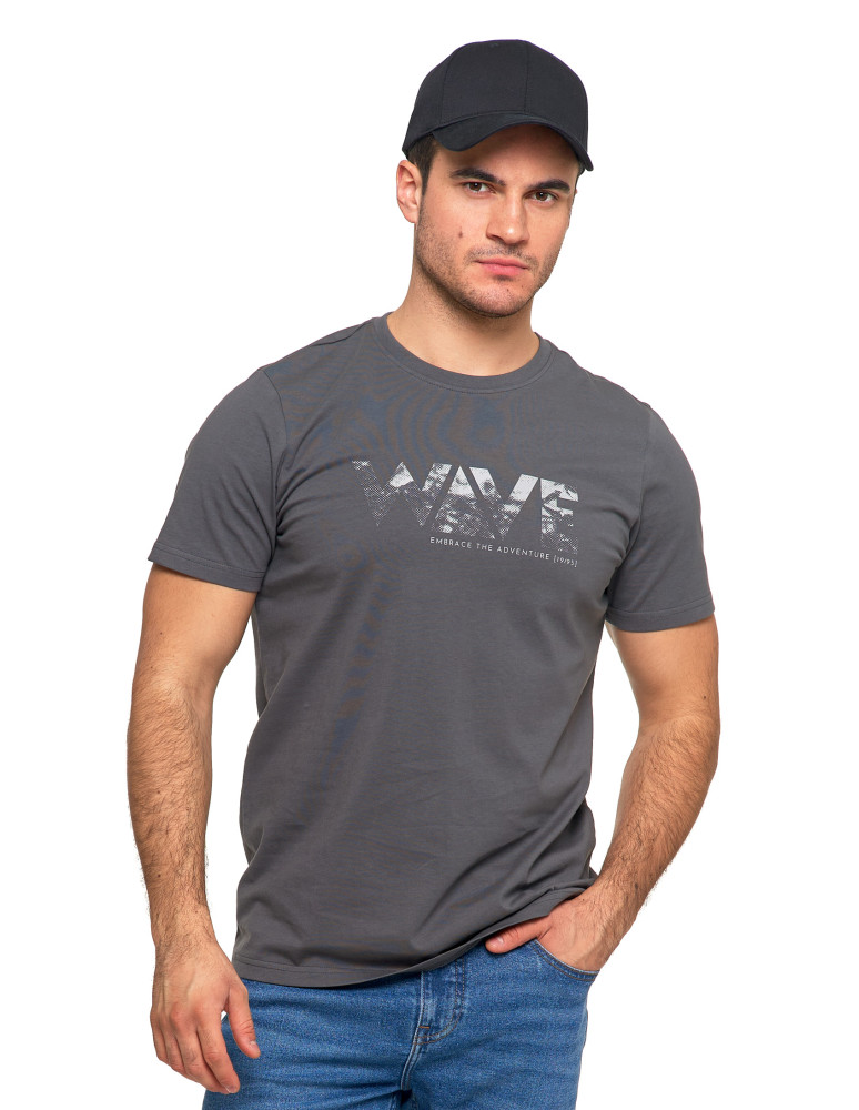 Koszulki, topy, koszule - T-shirt koszulka męska 100% bawełna Wave SZARY - produkt moraj.pl 1