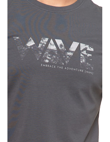 Koszulki, topy, koszule - T-shirt koszulka męska 100% bawełna Wave SZARY - produkt 2