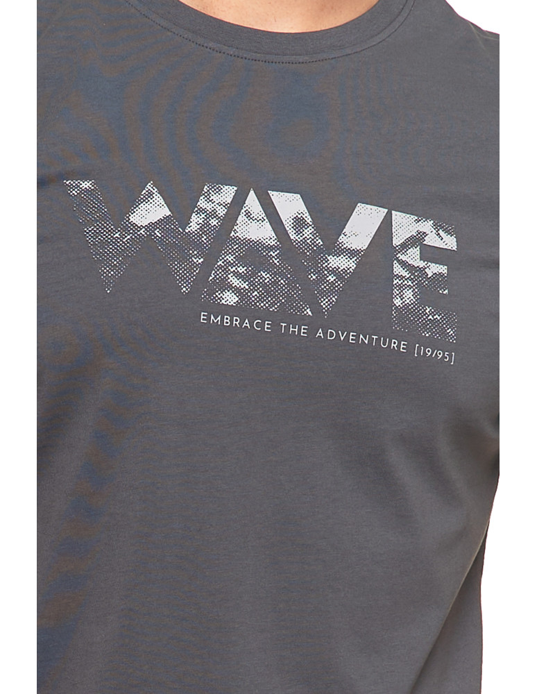 Koszulki, topy, koszule - T-shirt koszulka męska 100% bawełna Wave SZARY - produkt moraj.pl 2