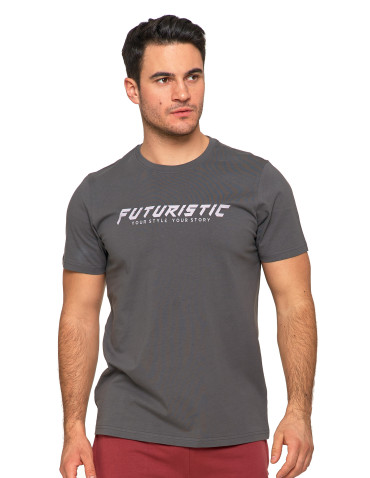 Koszulki, topy, koszule - Męski t-shirt bawełniany Futuristic SZARY - produkt 1