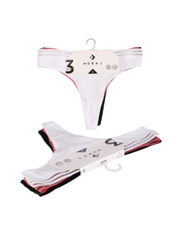 Majtki stringi damskie bawełniane z siateczkową gumką 3-pak  - produkt 2