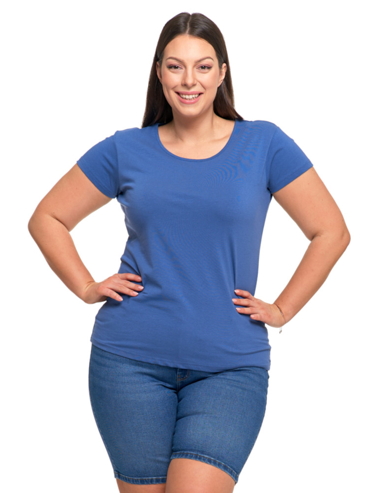 Koszulki i topy - T-shirt damski z okrągłym dekoltem plus size JEANS - produkt moraj.pl 1