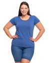 T-shirt damski z okrągłym dekoltem plus size JEANS