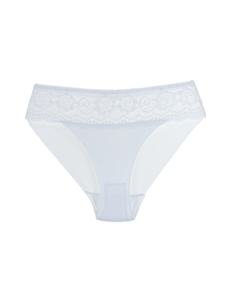 Figi - Damskie figi bikini laserowo cięte z koronką BIAŁY - produkt moraj.pl 1