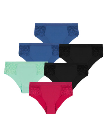 Bezszwowe - Majtki damskie figi laserowo cięte z koronką WIELOKOLOROWY - produkt 1