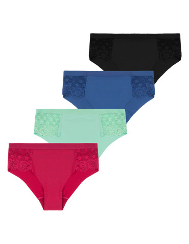 Bezszwowe - Majtki damskie figi laserowo cięte z koronką WIELOKOLOROWY - produkt 6